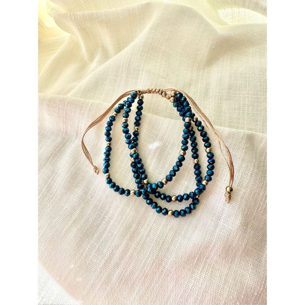 Iridescent purple friendship beaded bohemian friendship bracelet